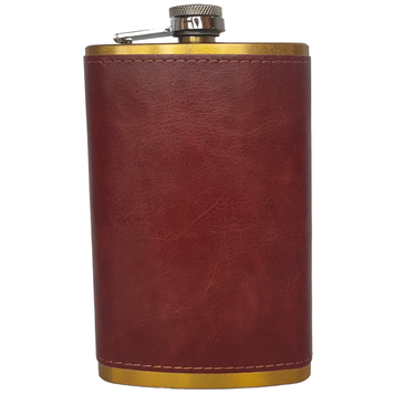 Фляга из нержавеющей стали с кожаной отделкой &ndash; 10 oz (295 мл) FS-10 Brown FS-10 Brown фото