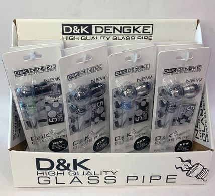 Стеклянный вапорайзер D&K glass pipe &laquo;клубника🍓&raquo; Трубка (12см) сетки DK-8575 DK-8575 фото
