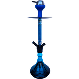 Стильный голубой кальян Hookah с ребристой шахтой и калаудом &mdash; 50 см H3214 H3214 блакитний фото