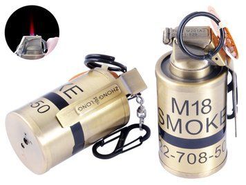 Зажигалка газовая Граната дымовая М-18 💨 (Острое пламя 🚀) 8.7см ZHONG LONG HL-381 HL-381 фото