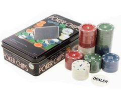 Фішки для покеру 100 фішок з номіналом в металевій коробці 426317717 фото