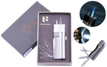 Запальничка подарункова Fang Fang (Гостре полум'я, ніж, ліхтарик) №4443 Silver 750908101 фото