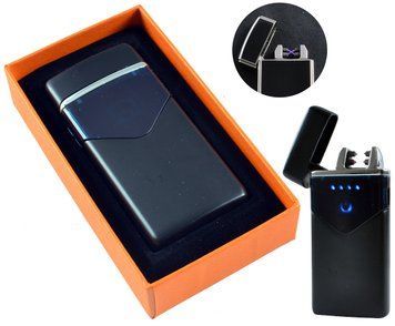 Електроімпульсна USB Запальничка подарункова дві блискавки, індикатор заряду HL-223 Business Black HL-223-Business-Black фото