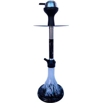 Яскравий чорно-біло-жовтий кальян Hookah з геометрією та арт-колбою &mdash; 48 см H3203 H3203 жовтий фото