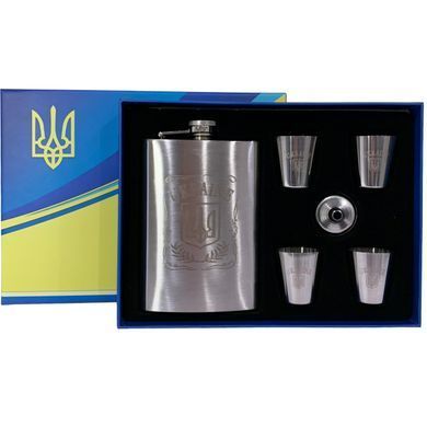 Подарочный набор MOONGRASS 6в1 с флягой, рюмками, лейкой UKRAINE WKL-007 WKL-007 фото