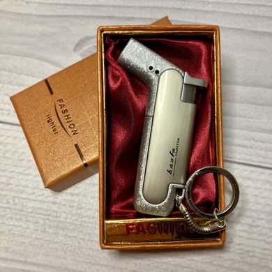 Запальничка в подарунковій коробці 'baofa LIGHTER' (полум'я гостре турбо 🔥) FASHION D125 Silver D125-Silver фото