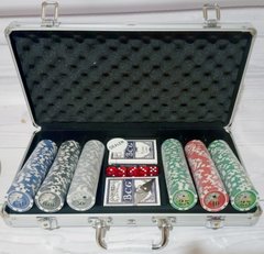 🎲 Покерний набір в алюмінієвому кейсі на 300 фішок номіналом (39х21х8см ) №300N 300N фото