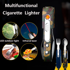 Багатофункціональна USB-запальничка, ліхтарик, ложка, вилка, магніт, лазерна указка HL-532 HL-532 фото