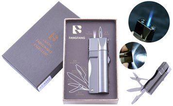 Запальничка подарункова Fang Fang (Гостре полум'я, ніж, ліхтарик) №4443 Black 750908102 фото