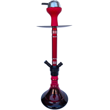 Стильний червоний кальян Hookah з ребристою шахтою &mdash; 50 см H3214 H3214 RED фото