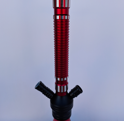 Стильний червоний кальян Hookah з ребристою шахтою &mdash; 50 см H3214 H3214 RED фото
